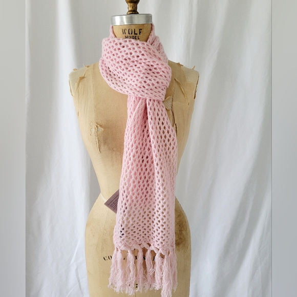 Phenix Cashmere Pink Knit Scarf NWT - Picture 2 of 5
